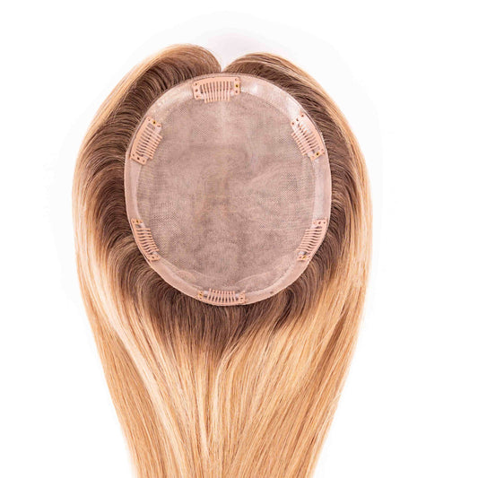 European Hair Topper 6x7 inch Full Silk Base 100% Hand Tied