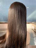 Full Lace Wig for Women 100% Real Virgin Human Hair Full Hand Tied Jewish Wig without Silk Part