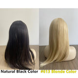 4x4” Silk Top Virgin Hair Wig with Wefted Back  Medical Silicone Wig - Brilliantwigs