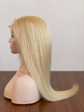 Full Lace Wig for Women 100% Real Virgin Human Hair Full Hand Tied Jewish Wig without Silk Part