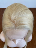 Full Lace Wig for Women 100% Real Virgin Human Hair Full Hand Tied Jewish Wig without Silk Part