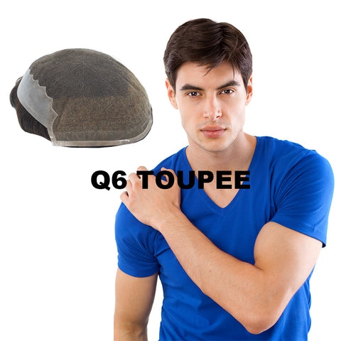 Q6 Toupee for Men丨 Swiss Lace with Thin Skin Hairpieces for Thinning Hair Brilliantwigs