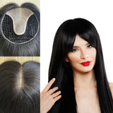 6x6 inch Silk Part Hair Integration System Fish Net Topper for Women 100% Hand Tied - Brilliantwigs