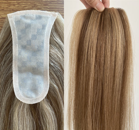5.5x2.75" Full Silk Base Virgin Human Hair Topper 100% Hanrtied 150% Density