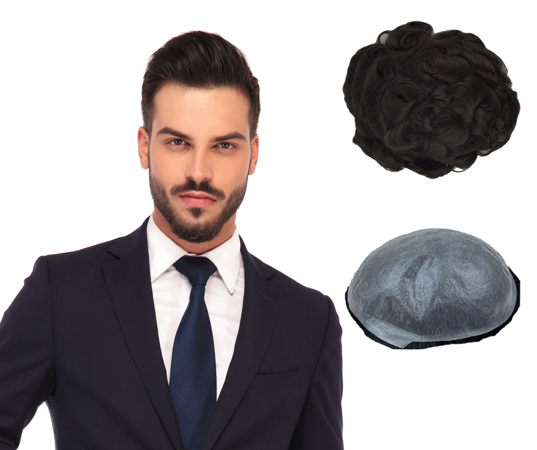 Three Different Base Types of Men Toupee