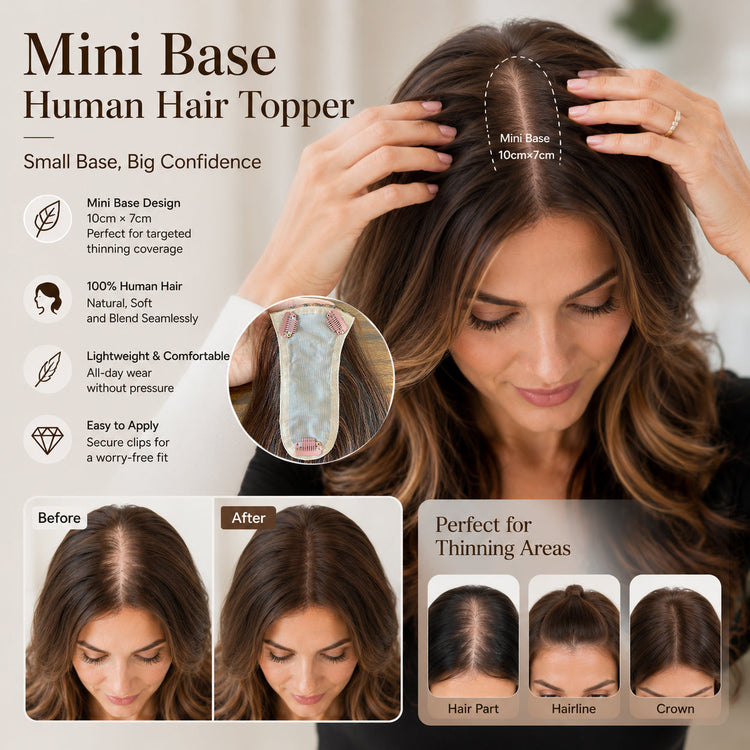 Mini Base Human Hair Topper
