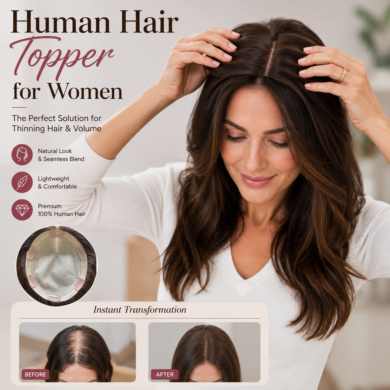 Premium Human Hair Toppers