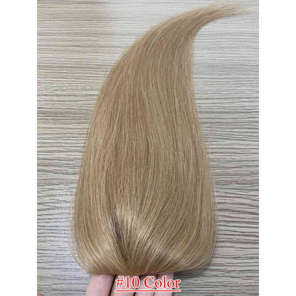 4.75x2 inch PU Base Remy Human Hair Topper Full Hand Tied 150% Density - Brilliantwigs