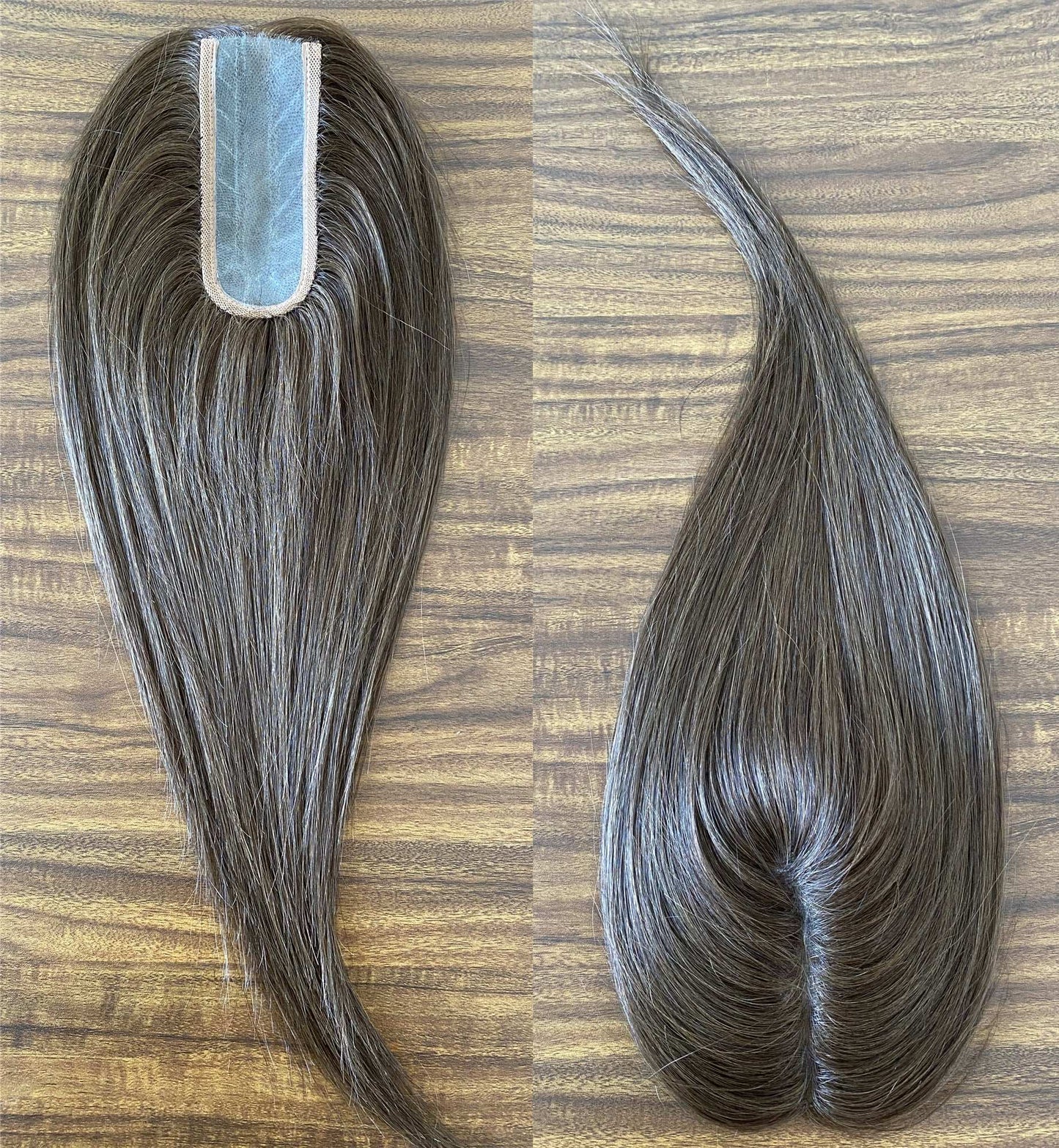 4.75x2" PU Base Virgin Human Hair Topper Full Hand Tied 150% Density