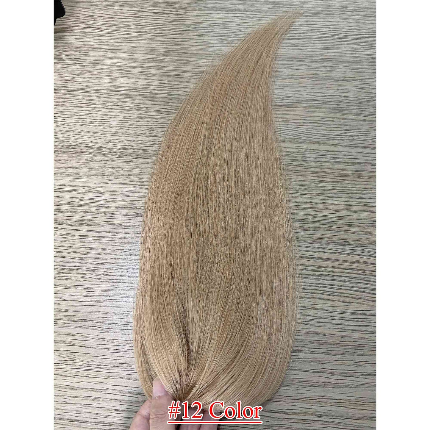 4.75x2 inch PU Base Remy Human Hair Topper Full Hand Tied 150% Density - Brilliantwigs