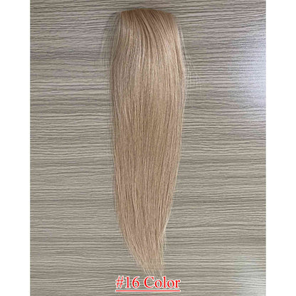 4.75x2 inch PU Base Remy Human Hair Topper Full Hand Tied 150% Density - Brilliantwigs