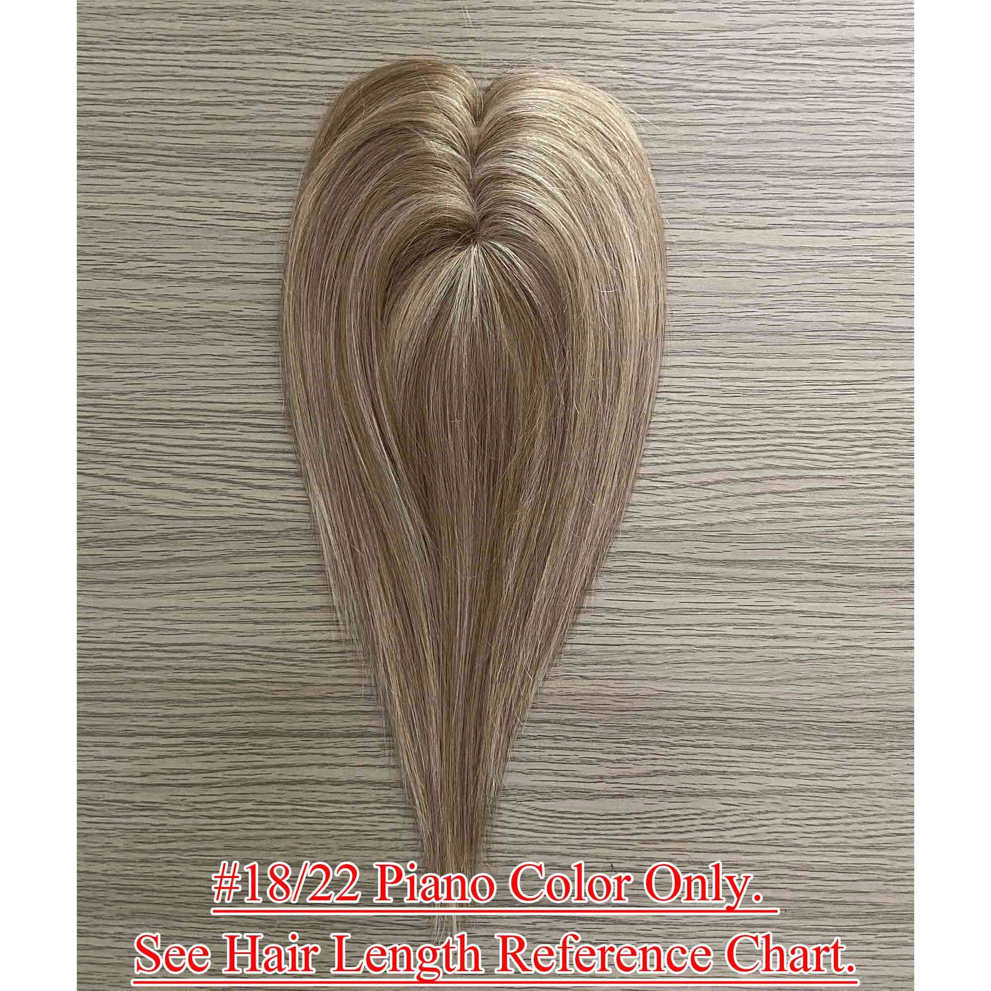 5x3 inch Hand Tied MONO Base Remy Human Hair Topper - Brilliantwigs