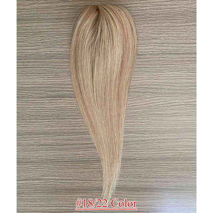 4.75x2 inch PU Base Remy Human Hair Topper Full Hand Tied 150% Density - Brilliantwigs