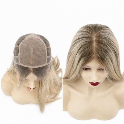 European Hair Silicone Medical Wig 4x4inch Silk Top Full Lace Cap Full Hand Tied - Brilliantwigs