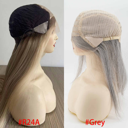 European Hair 4x4” Silk Top with Wefted Back Medical Silicone Wig - Brilliantwigs