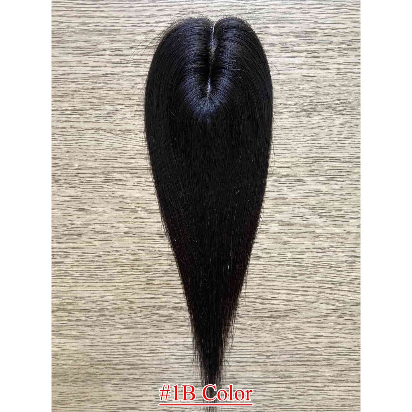 4.75x2 inch PU Base Remy Human Hair Topper Full Hand Tied 150% Density - Brilliantwigs