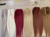 4.75x2" PU Base Virgin Human Hair Topper Full Hand Tied 150% Density