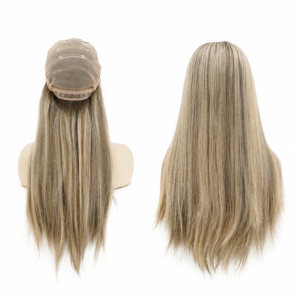 European Hair Silicone Medical Wig 4x4inch Silk Top Full Lace Cap Full Hand Tied - Brilliantwigs