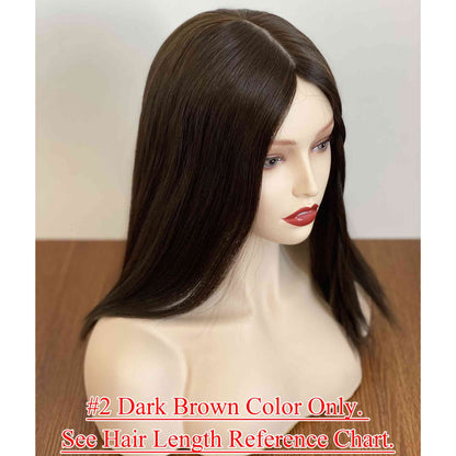 4x4” Silk Top Virgin Hair Wig with Wefted Back  Medical Silicone Wig - Brilliantwigs