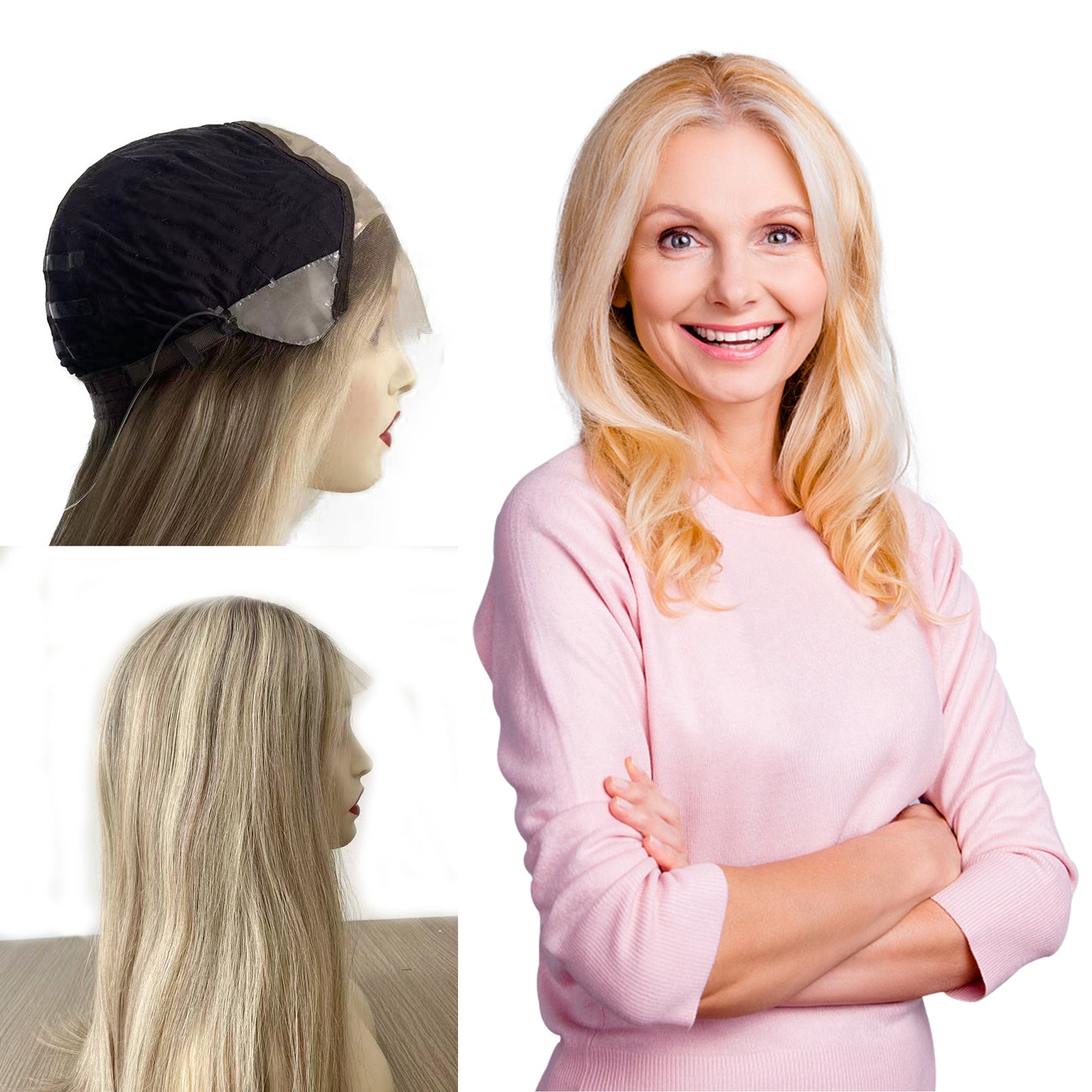 4x4” Silk Top Virgin Hair Wig with Wefted Back  Medical Silicone Wig - Brilliantwigs