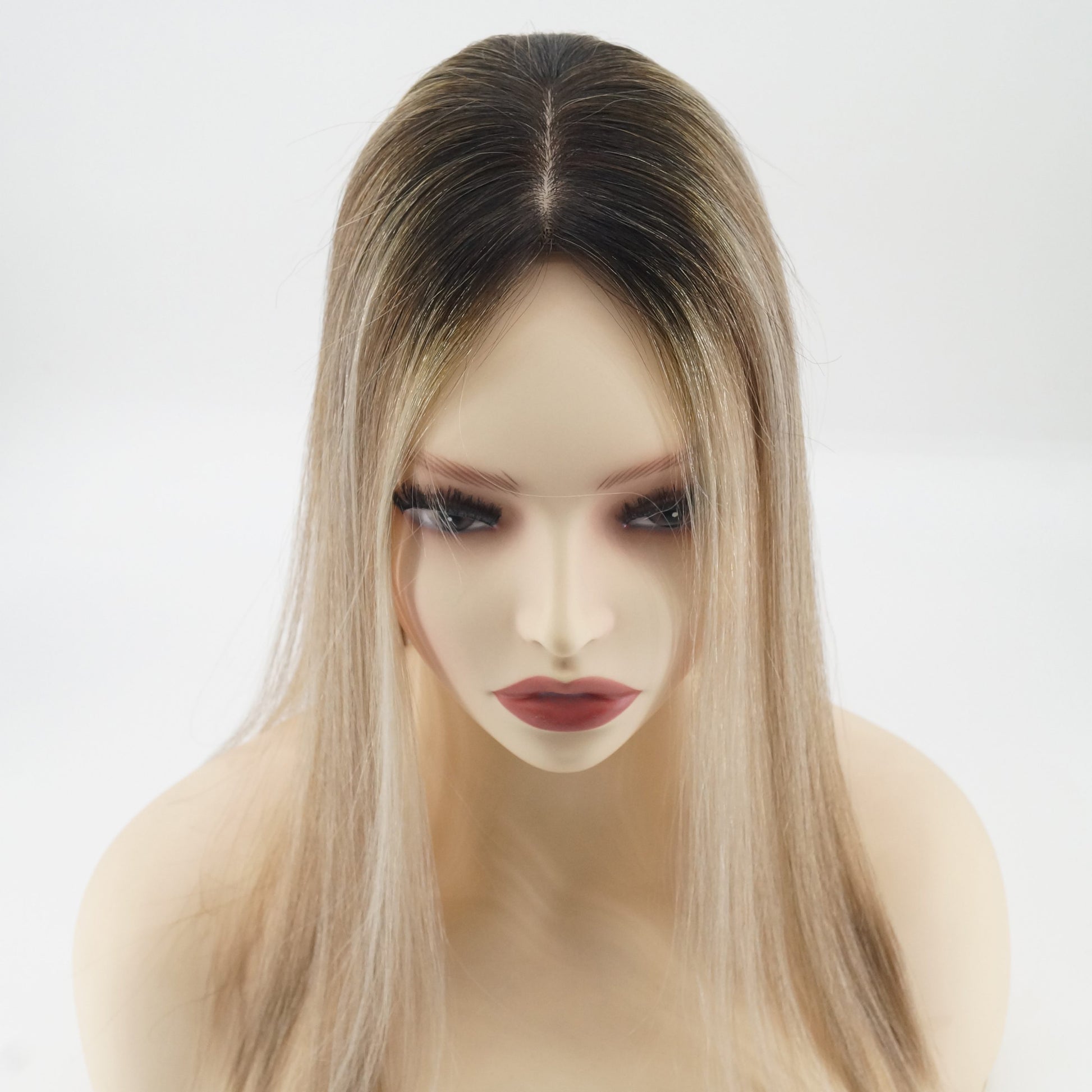 European Hair Topper 5x3 inch Full Silk Base Small Size 100% Hand Tied - Brilliantwigs