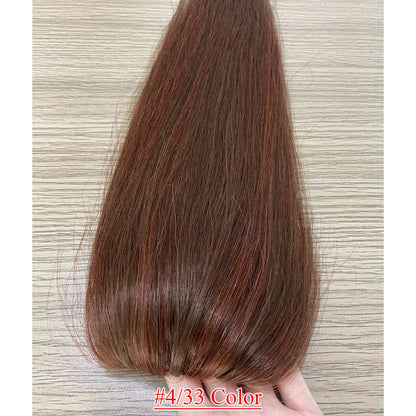 4.75x2 inch PU Base Remy Human Hair Topper Full Hand Tied 150% Density - Brilliantwigs