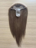 4.75x2" PU Base with 2x8“ Swiss Lace Frontal  Virgin Human Hair Topper Full Hand Tied 150% Density