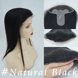 4.75x2" PU Base with 2x8“ Swiss Lace Frontal  Virgin Human Hair Topper Full Hand Tied 150% Density Brilliantwigs