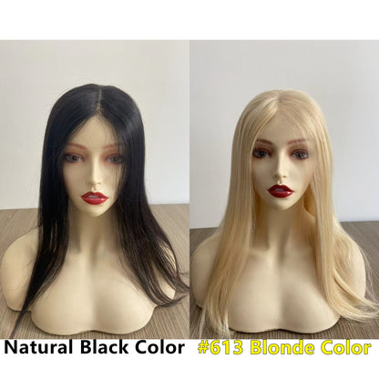 4x4” Silk Top Virgin Hair Wig with Wefted Back  Medical Silicone Wig - Brilliantwigs
