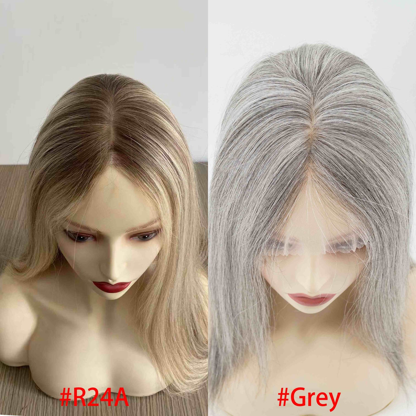 European Hair 4x4” Silk Top with Wefted Back Medical Silicone Wig - Brilliantwigs