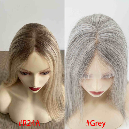 European Hair 4x4” Silk Top with Wefted Back Medical Silicone Wig