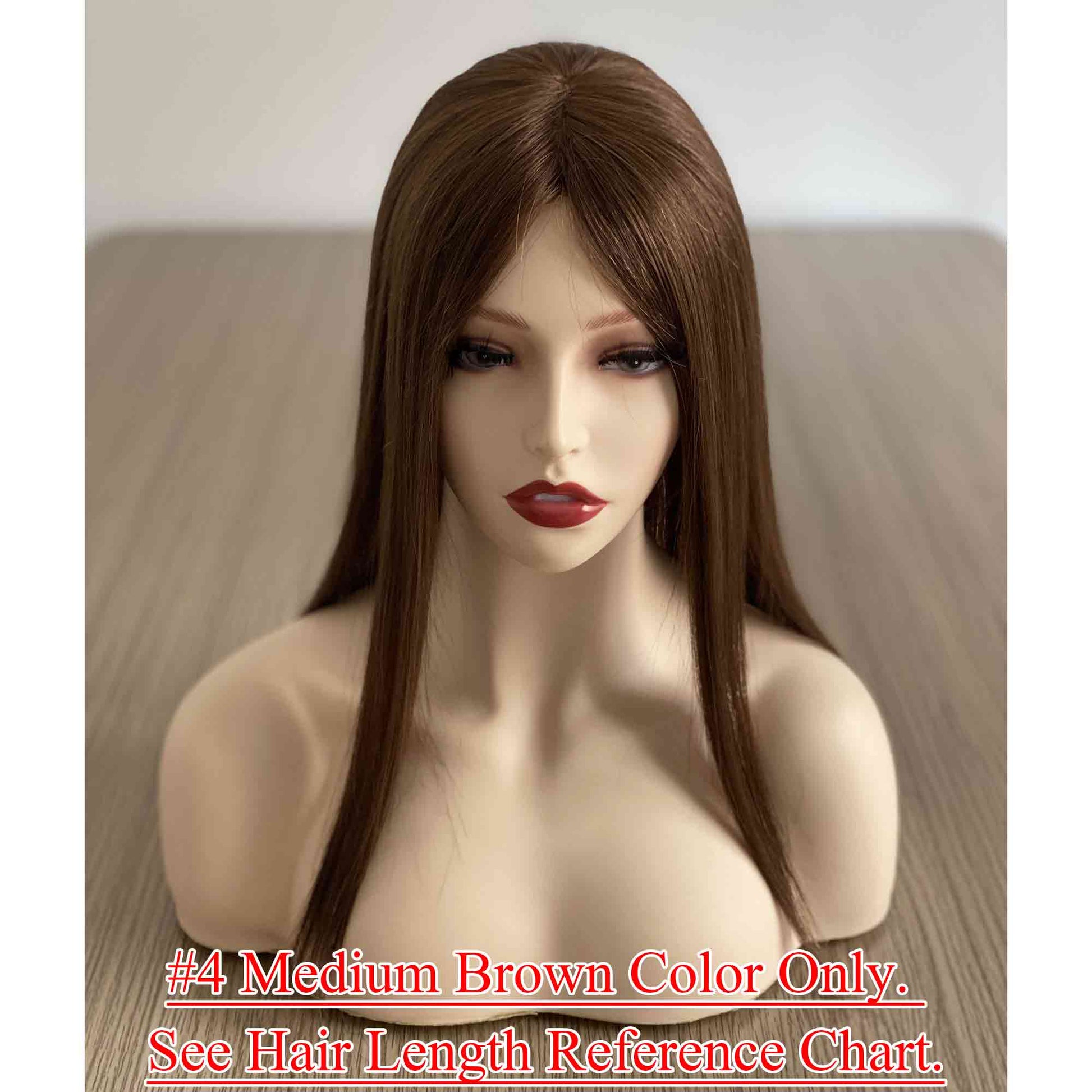 8x8inch Lace Front Silk Top with Weft Base Remy Human Hair Topper Natural Looking - Brilliantwigs