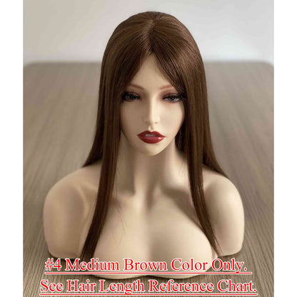 8x8inch Lace Front Silk Top with Weft Base Remy Human Hair Topper Natural Looking - Brilliantwigs