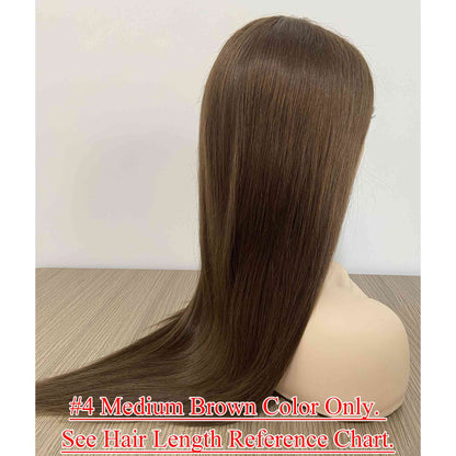 4x4” Silk Top Virgin Hair Wig with Wefted Back  Medical Silicone Wig - Brilliantwigs