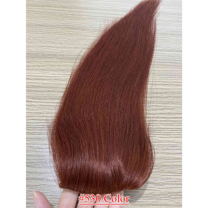 4.75x2 inch PU Base Remy Human Hair Topper Full Hand Tied 150% Density - Brilliantwigs
