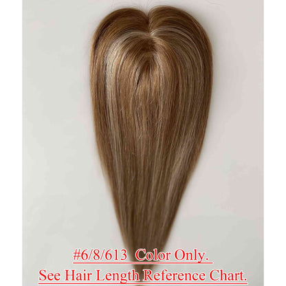5x3 inch Full Silk Base Remy Human Hair Topper Samll Size 100% Hand Tied - Brilliantwigs