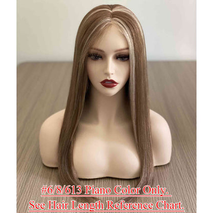 4x4 inch Silk Top Full Lace Wigs Full Hand Tied Remy Human Hair for Women - Brilliantwigs
