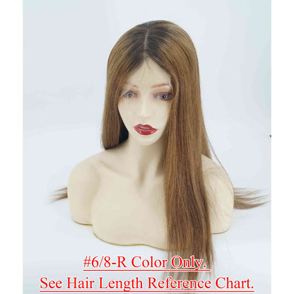4x4inch Silk Top Full Lace Cap Medical Silicone Wig 100% Remy Human Hair Full Hand Tied - Brilliantwigs
