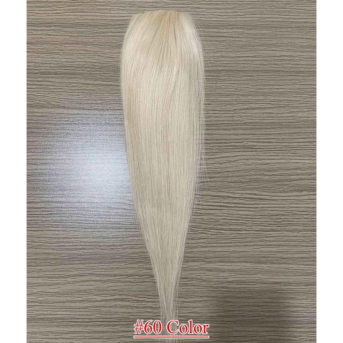 4.75x2 inch PU Base Remy Human Hair Topper Full Hand Tied 150% Density - Brilliantwigs