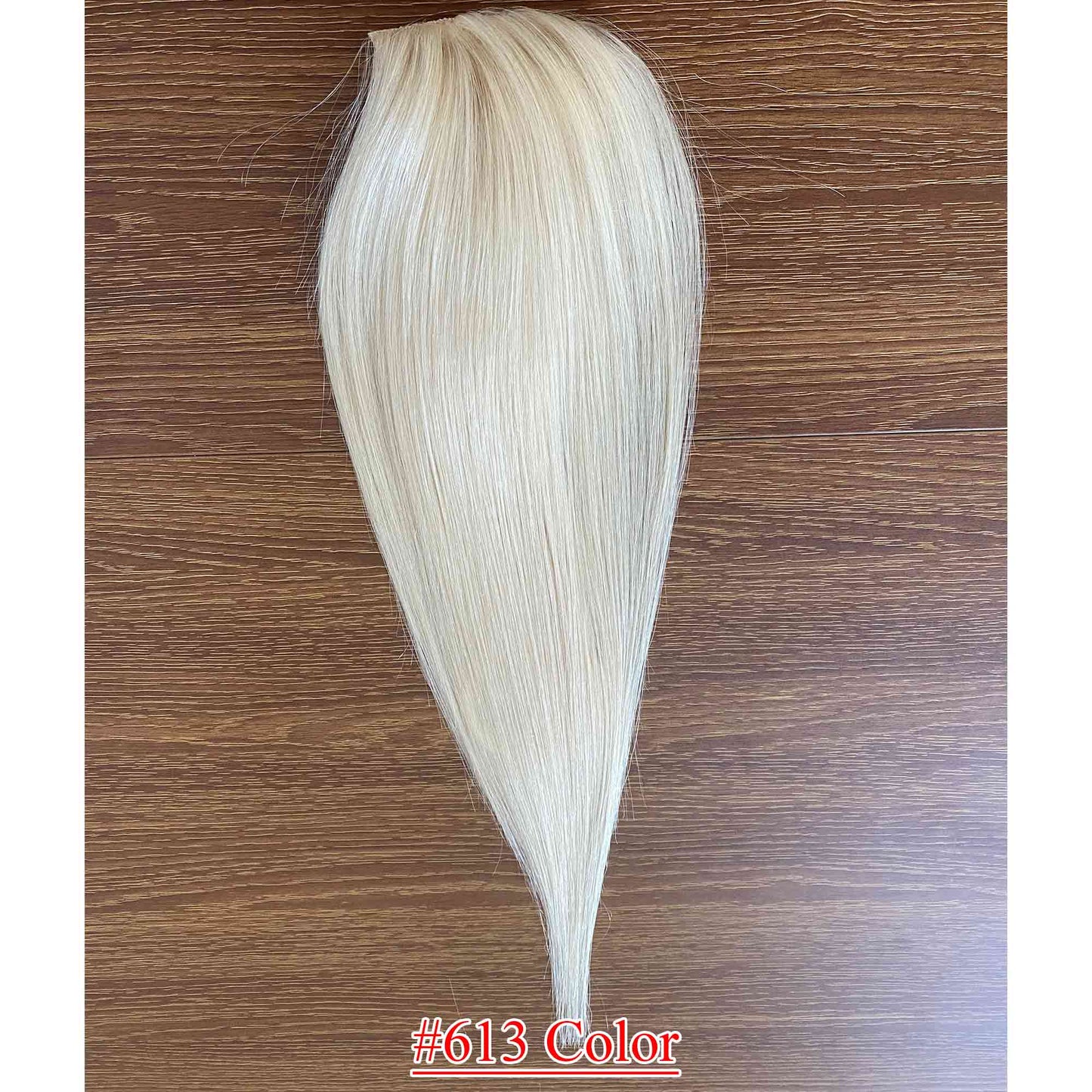 4.75x2 inch PU Base Remy Human Hair Topper Full Hand Tied 150% Density - Brilliantwigs