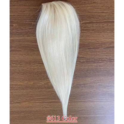 4.75x2 inch PU Base Remy Human Hair Topper Full Hand Tied 150% Density - Brilliantwigs