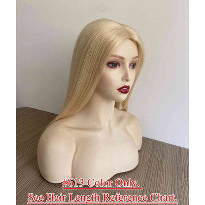 8x8inch Lace Front Silk Top with Weft Base Remy Human Hair Topper Natural Looking - Brilliantwigs