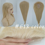 4.75x2" PU Base with 2x8“ Swiss Lace Frontal  Virgin Human Hair Topper Full Hand Tied 150% Density