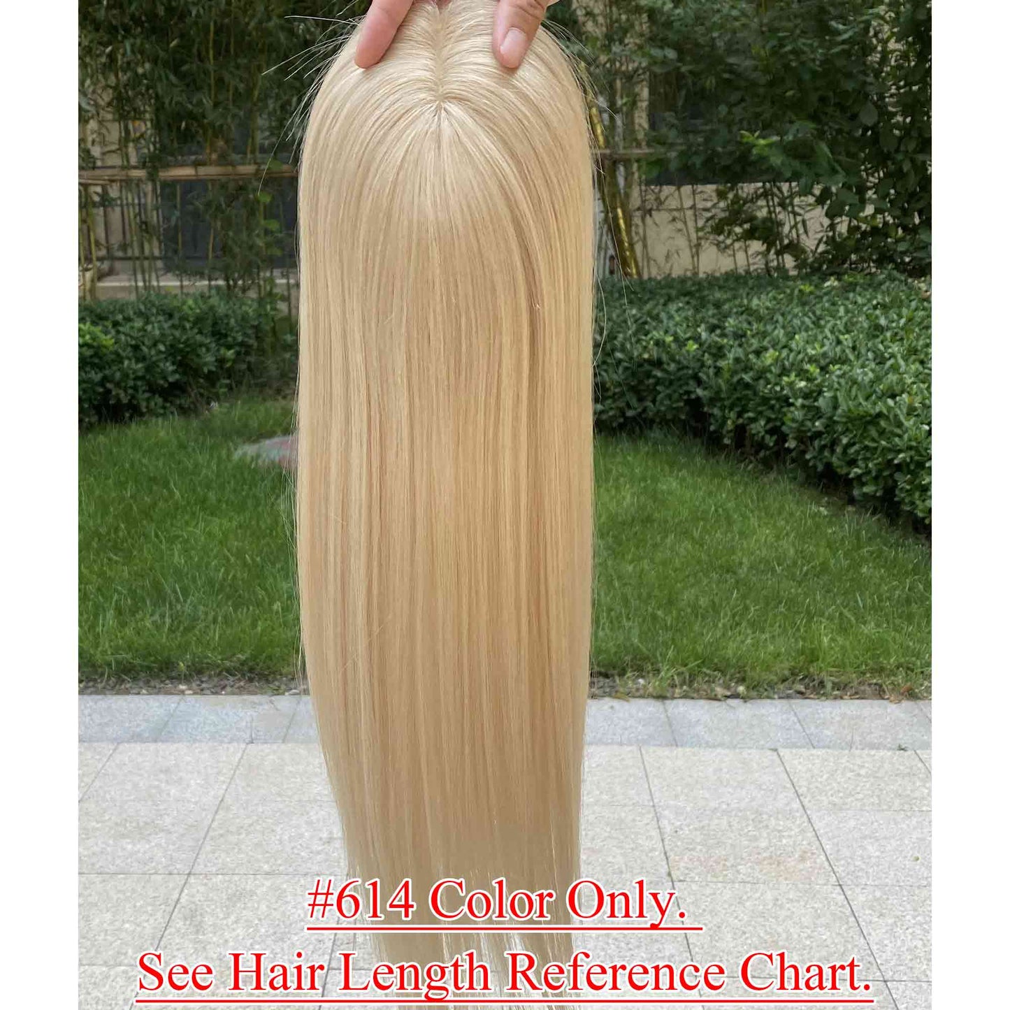 5.5×5.5 inch Silk Top with Weft Lace Frontal Base Human Hair Topper - Brilliantwigs