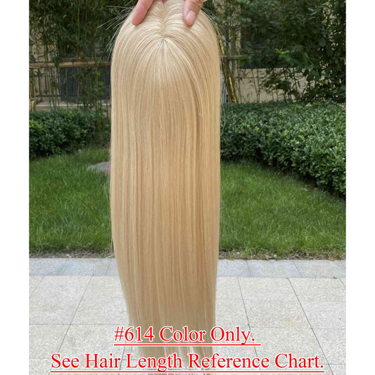 5.5×5.5 inch Silk Top with Weft Lace Frontal Base Human Hair Topper - Brilliantwigs