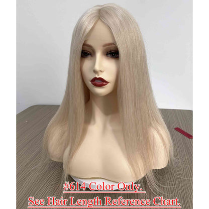 4x4inch Silk Top Full Lace Cap Medical Silicone Wig 100% Remy Human Hair Full Hand Tied - Brilliantwigs