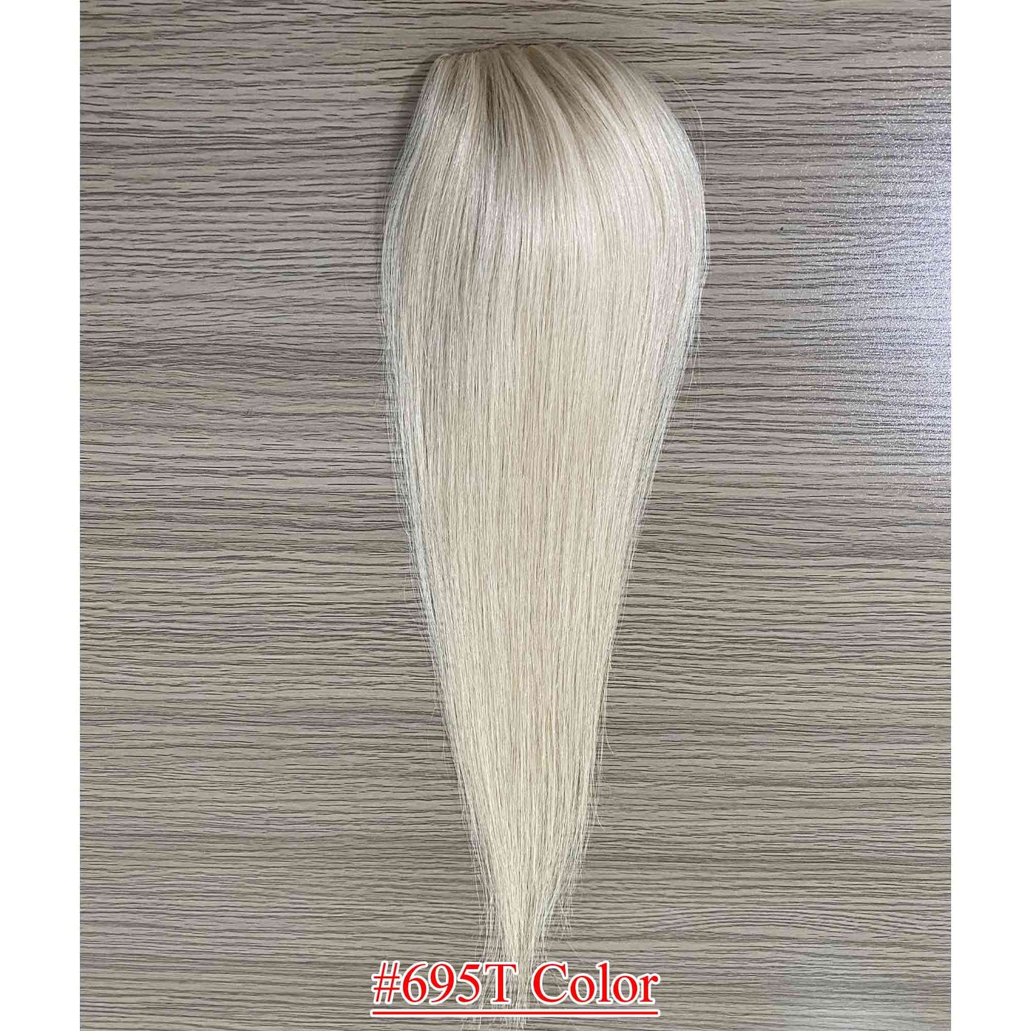 4.75x2 inch PU Base Remy Human Hair Topper Full Hand Tied 150% Density - Brilliantwigs