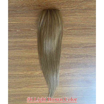 4.75x2 inch PU Base Remy Human Hair Topper Full Hand Tied 150% Density - Brilliantwigs