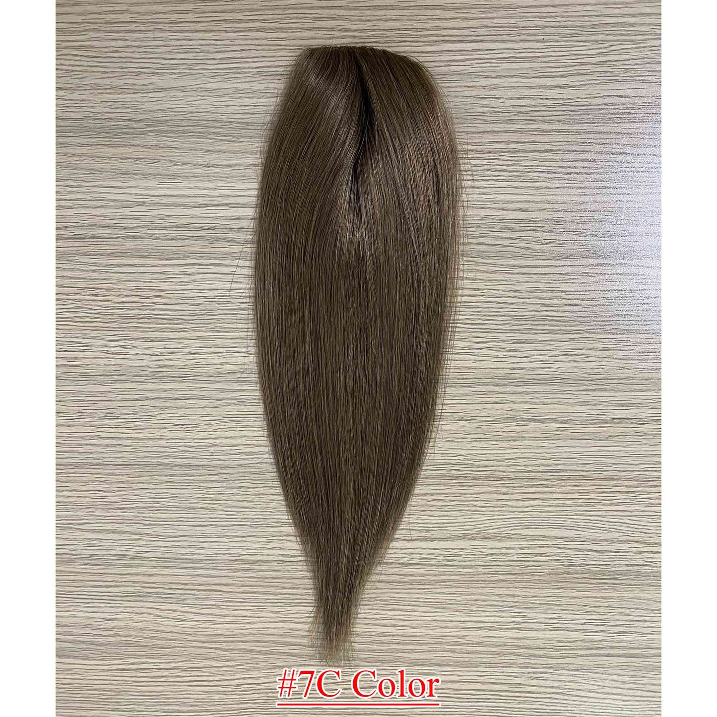 4.75x2 inch PU Base Remy Human Hair Topper Full Hand Tied 150% Density - Brilliantwigs