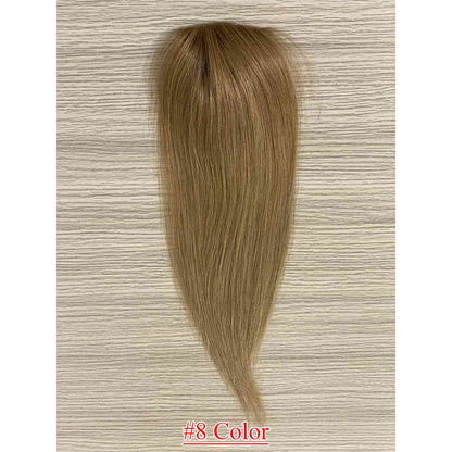 4.75x2 inch PU Base Remy Human Hair Topper Full Hand Tied 150% Density - Brilliantwigs